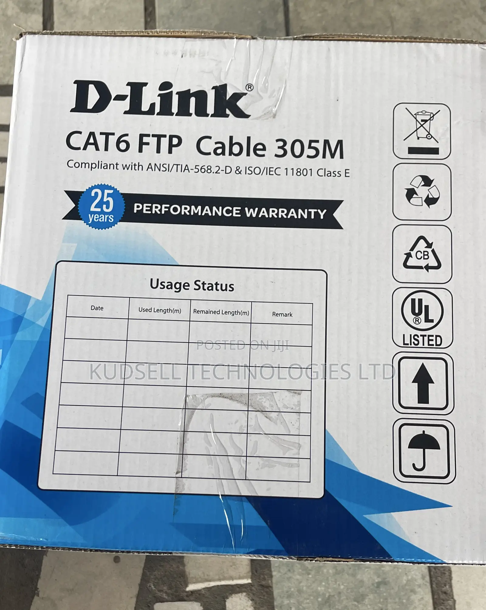 Dlink Cat 6 FTP 24 Awg PVC Solid Cable – 305m Grey