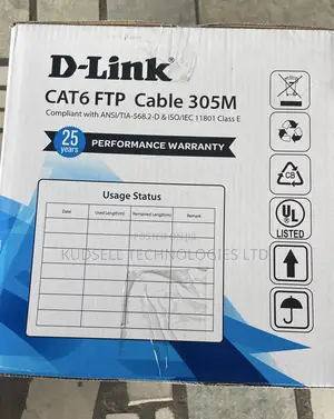 Dlink Cat 6 FTP 24 Awg PVC Solid Cable – 305m Grey