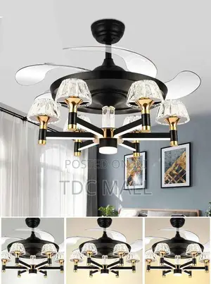 Luxury Crystal Ceiling Fanlight With Remote