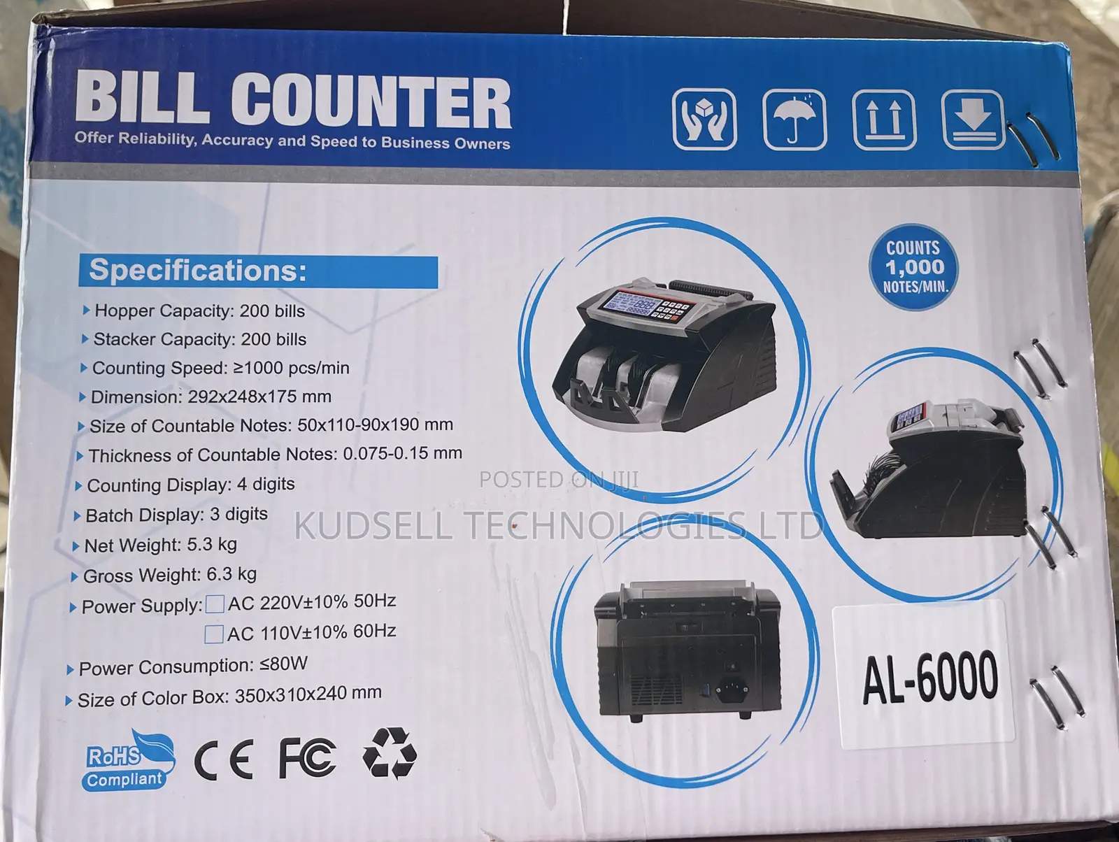 Bill Counter Cc35d Bill Counting Machine