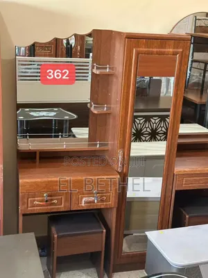 Dressing Mirror With Side Wardrobe for Storage Rooms