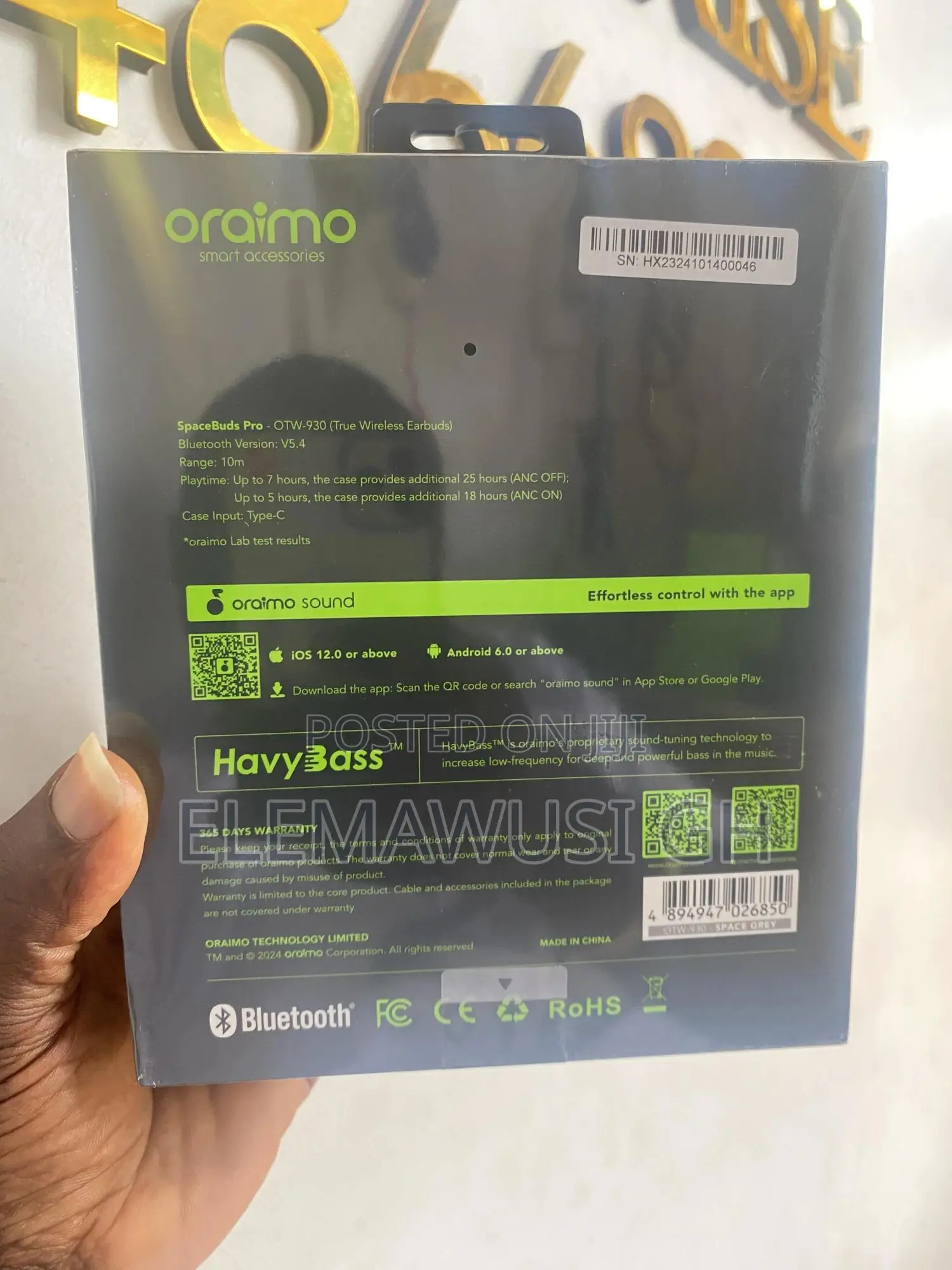 Oraimo Spacebuds Pro Premium 50db Hybrid Anc True Wireless Earbuds