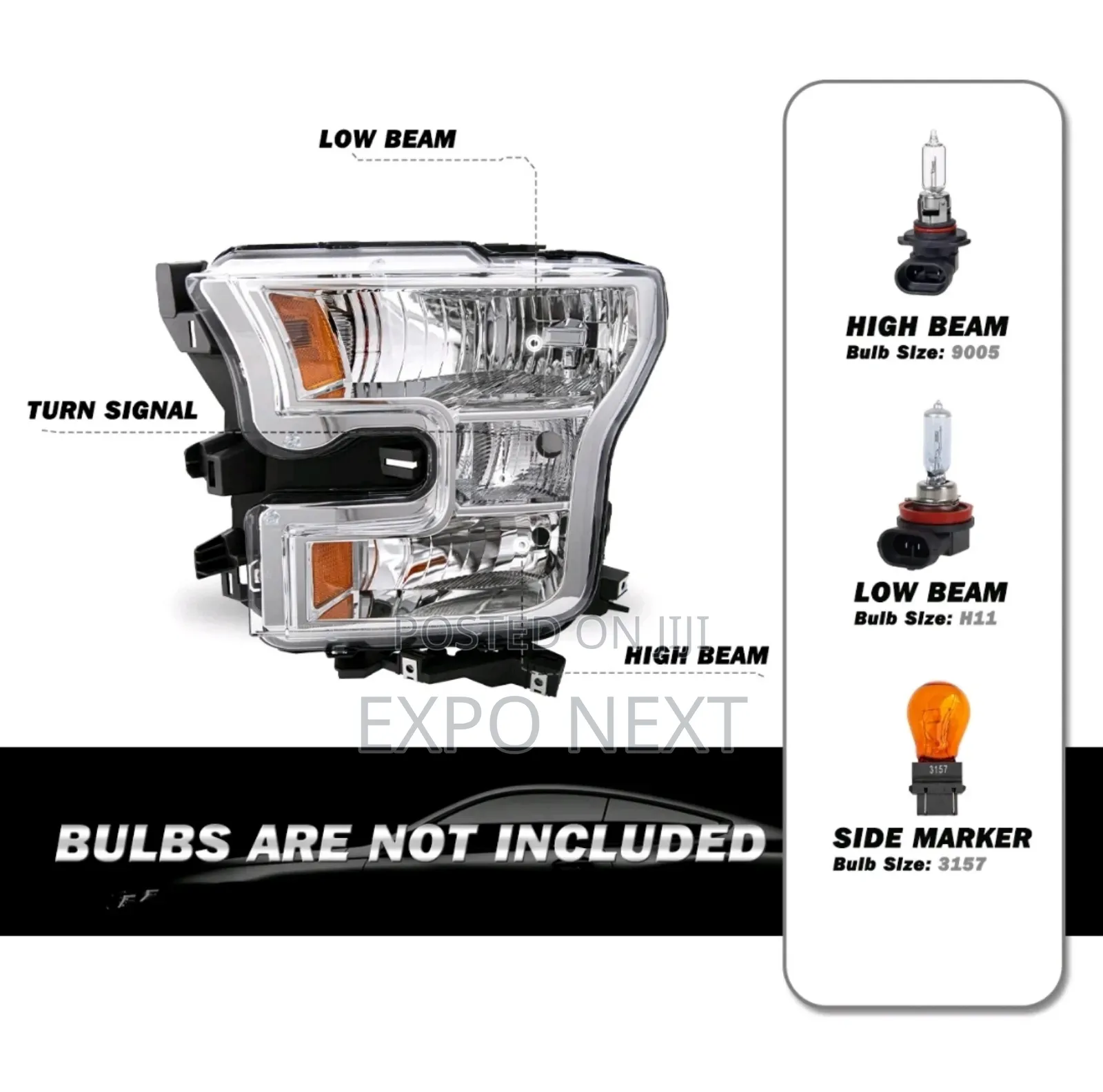 For 2015-2017 Ford F-150 Left Driver Side Headlight Left