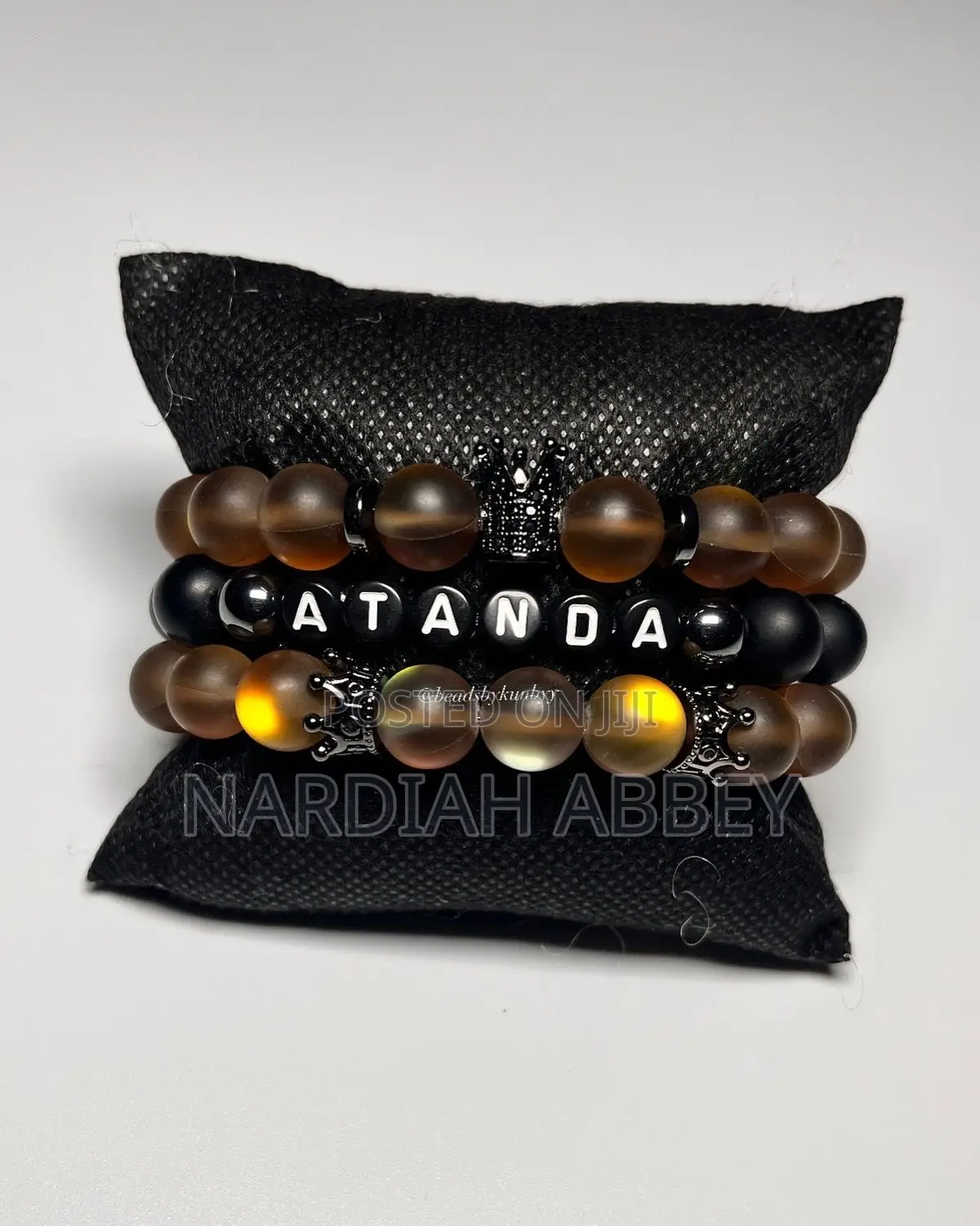 Tiger Eye and Customized Names Bracelets