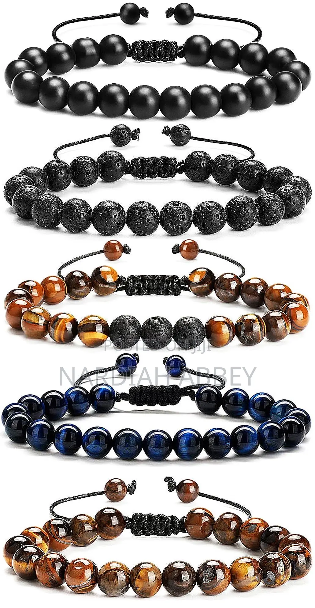 Tiger Eye and Customized Names Bracelets