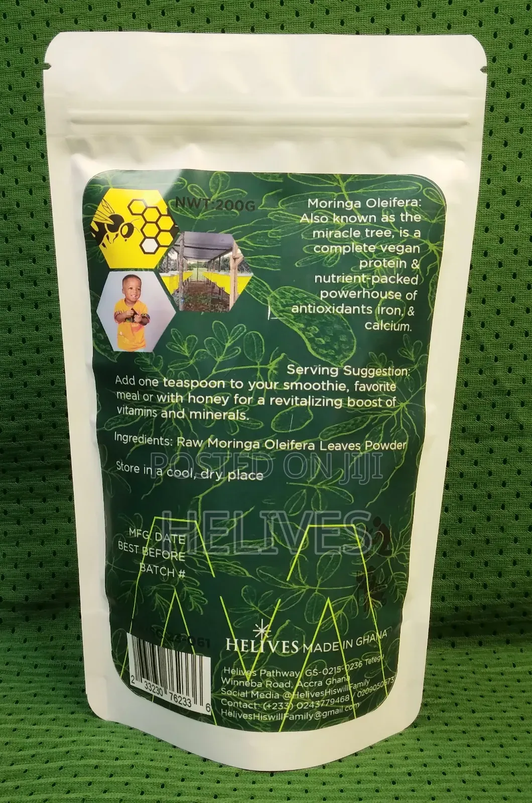 Raw Moringa Powder Helives Pure Organic Fda Certified Approved 125g