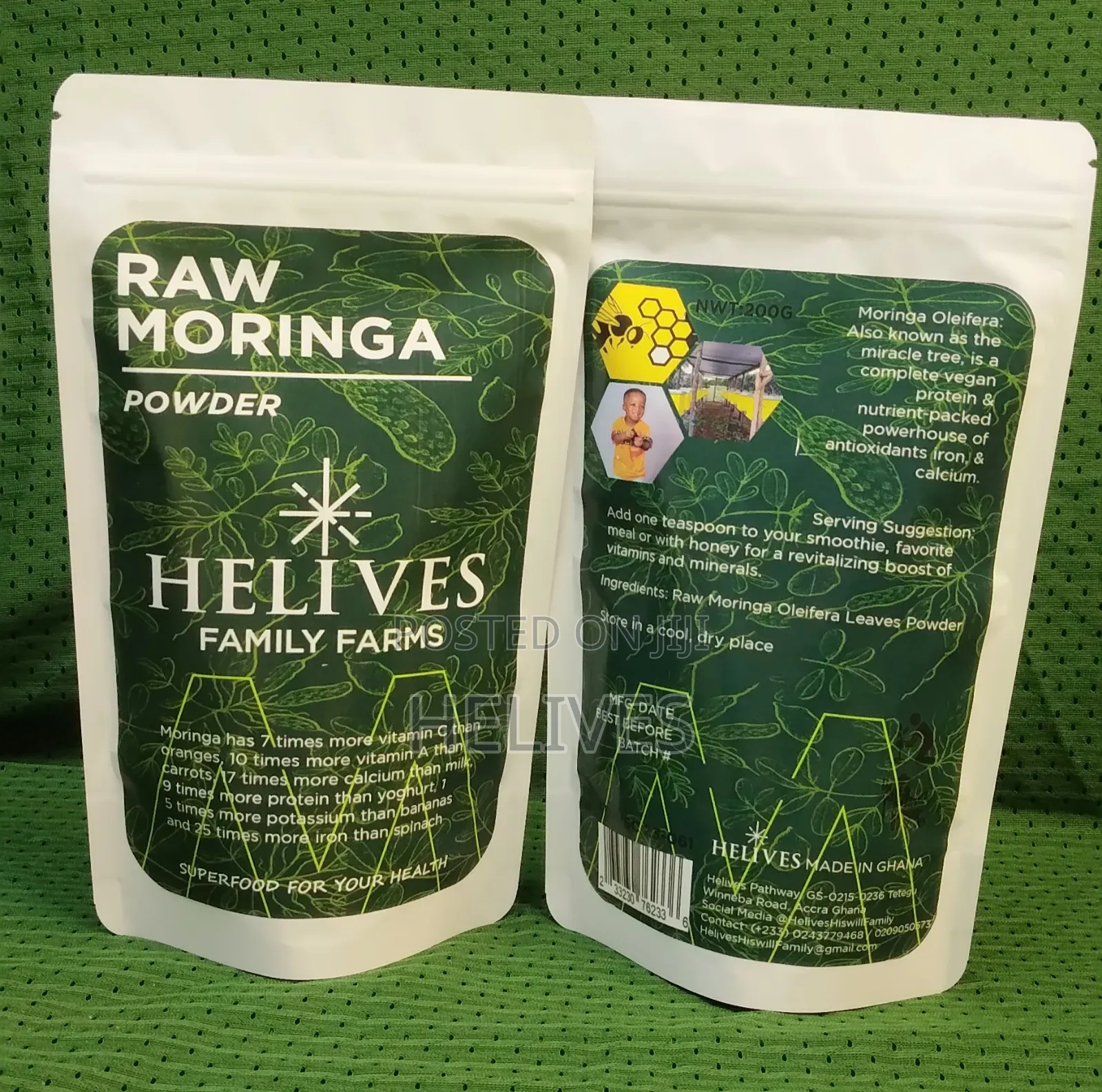 Raw Moringa Powder Helives Pure Organic Fda Certified Approved 125g