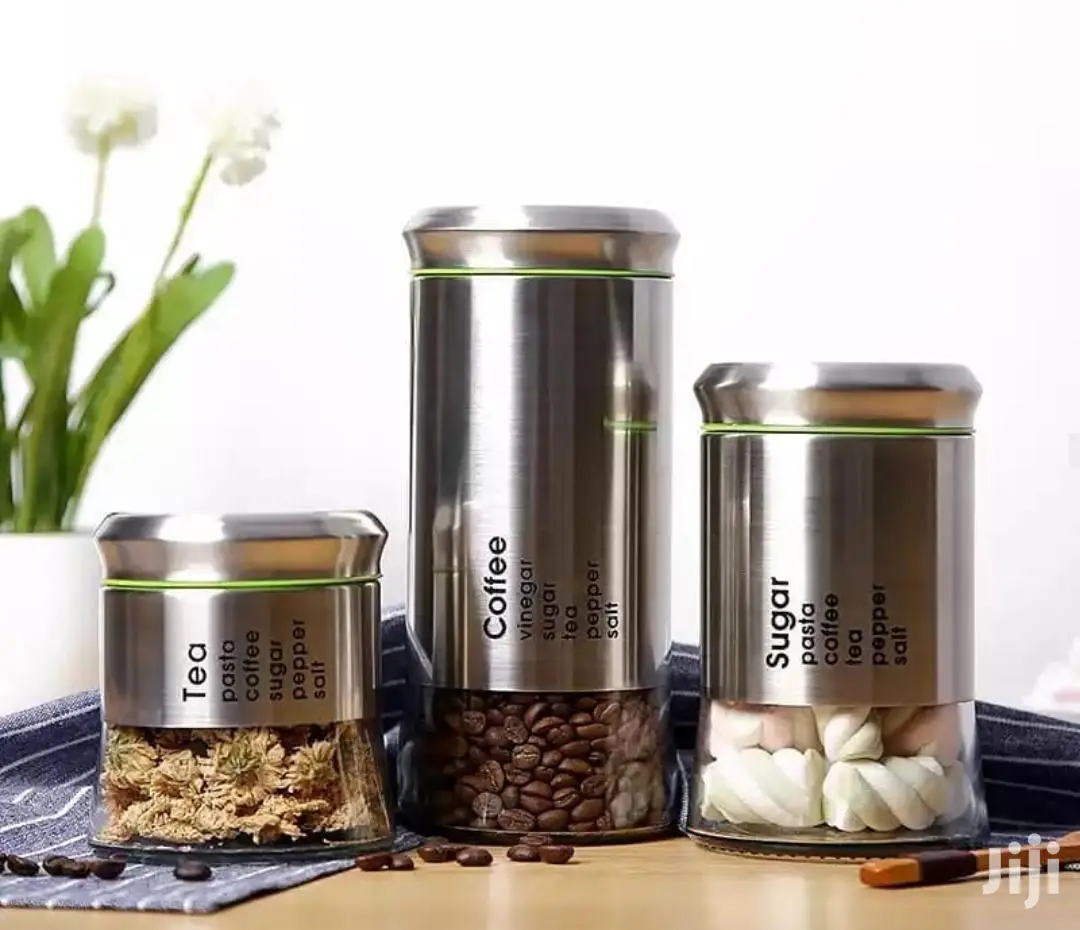 3 Set Carnisters For Tea Coffee And Sugar Storage