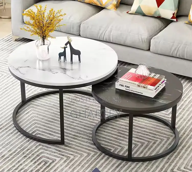 Luxury 2 Pieces Coffee Table/Center Table Available - Black & White