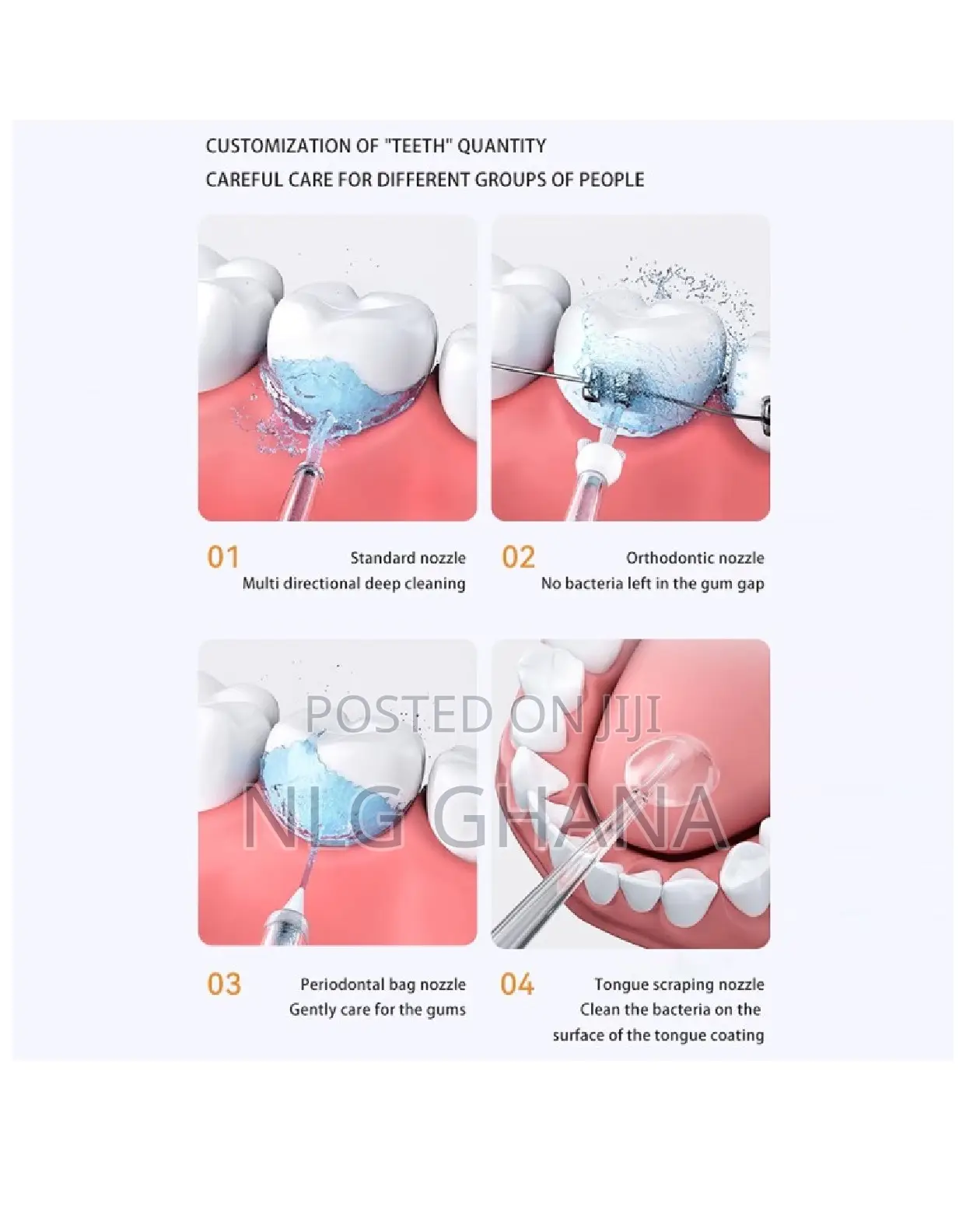 500mah 500ml Rechargeable Teeth Cleaner With 4 Nozzles Tvx25496