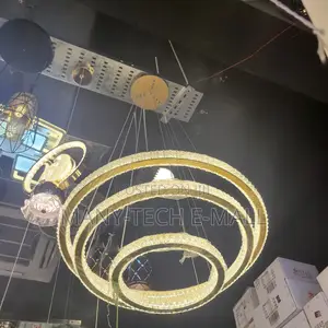 Modern Golden Three Steps Ceiling Chandelier Light.