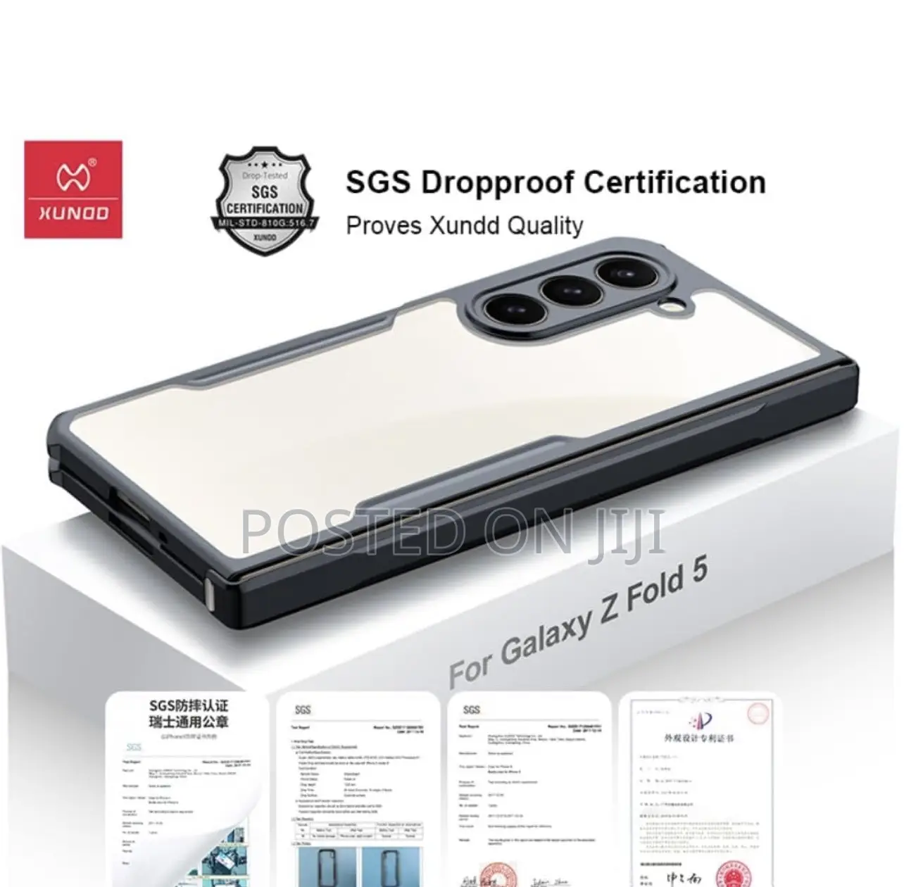 Fold 7, 5/360 Hard Transparent Case With Glass Protector Camera Shield