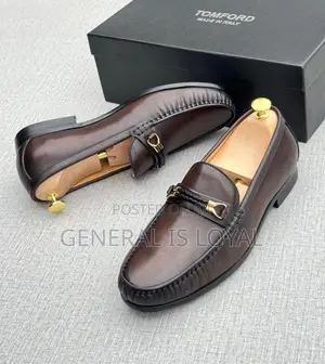 Tomford  Men Leather Coffee Loafers Shoe