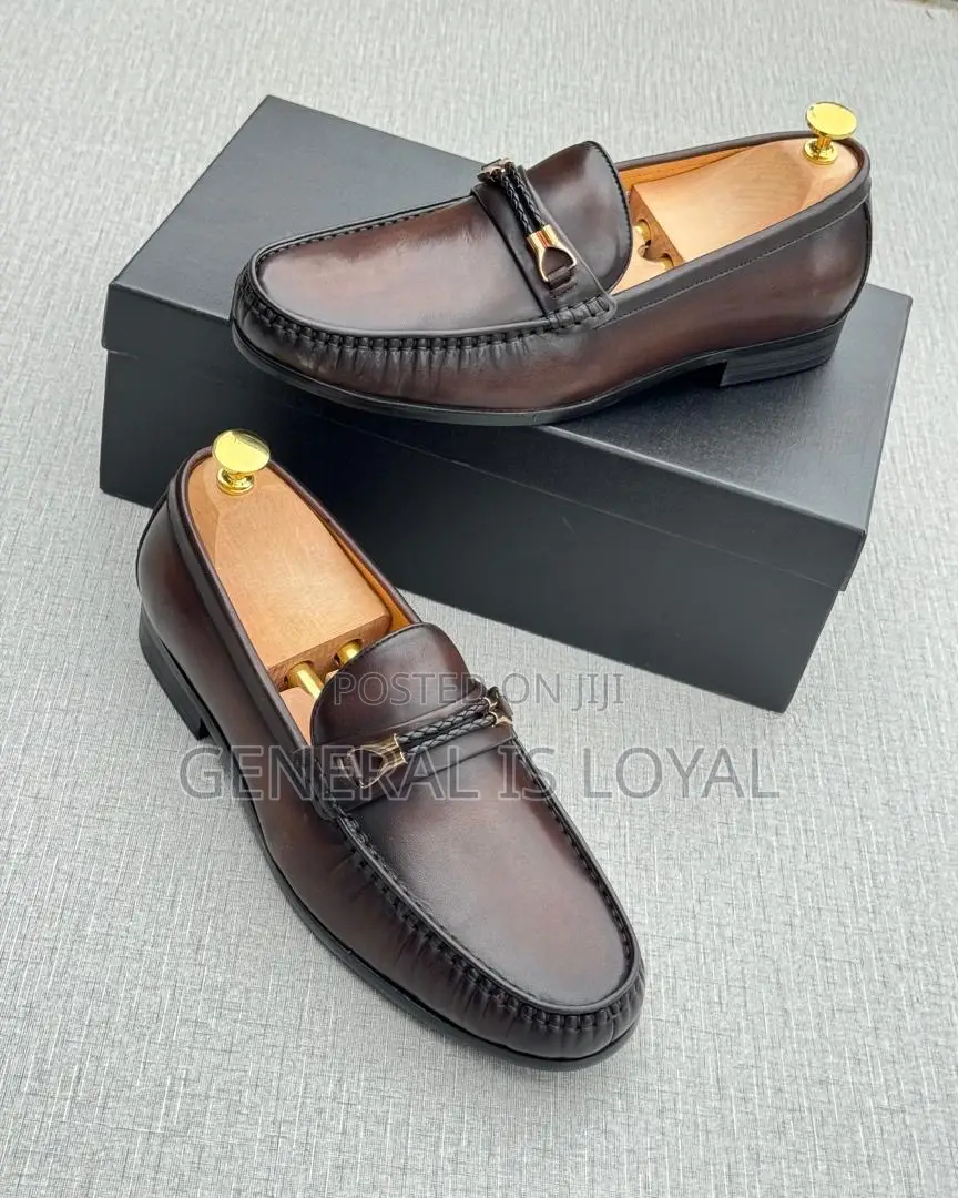 Tomford  Men Leather Coffee Loafers Shoe