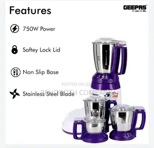 Geepas 750 Watts 3 In 1 Mixer Grinder