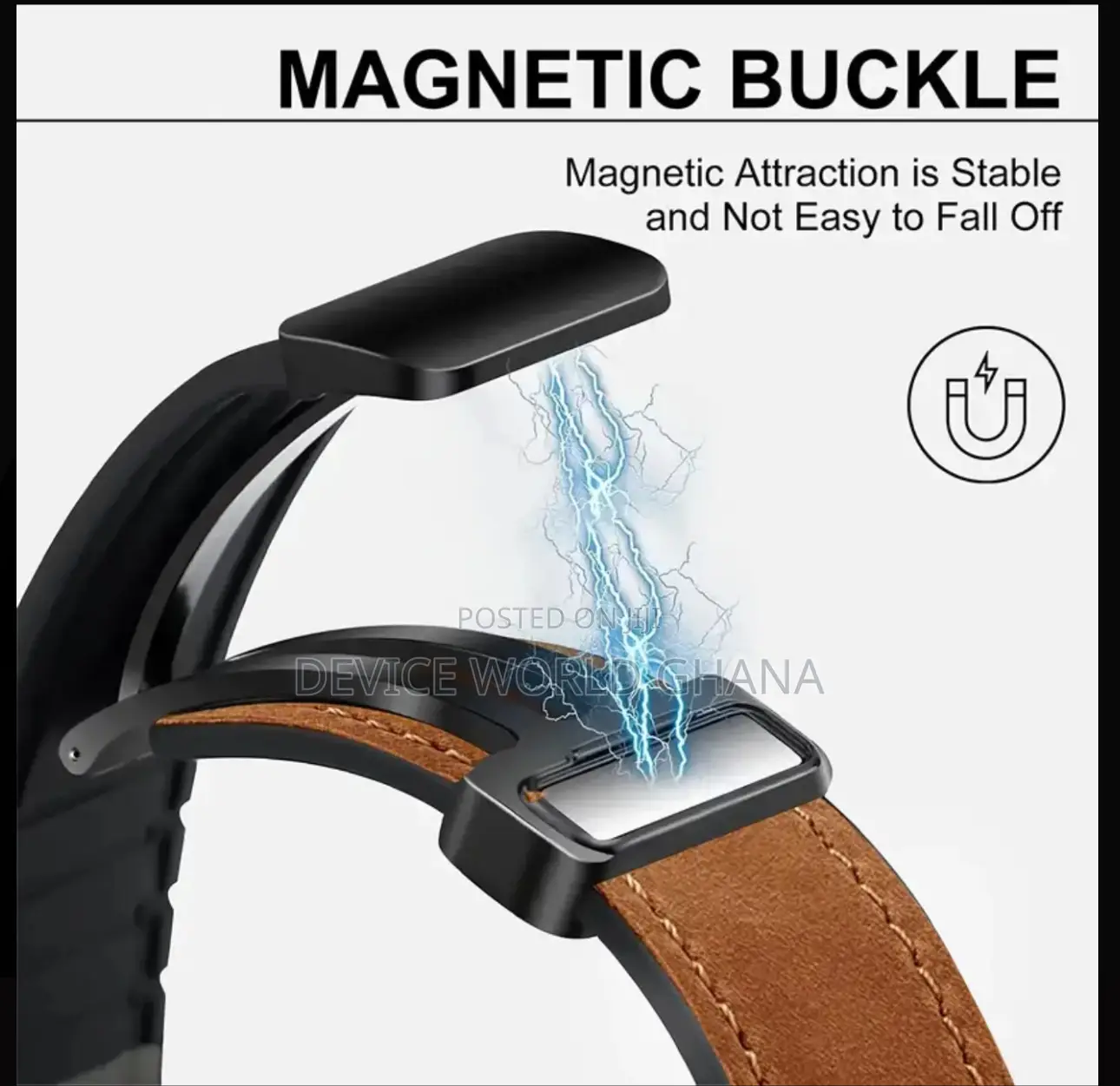 Tomi Leather Magnetic Buckle Strap For Samsung Watch Ultra