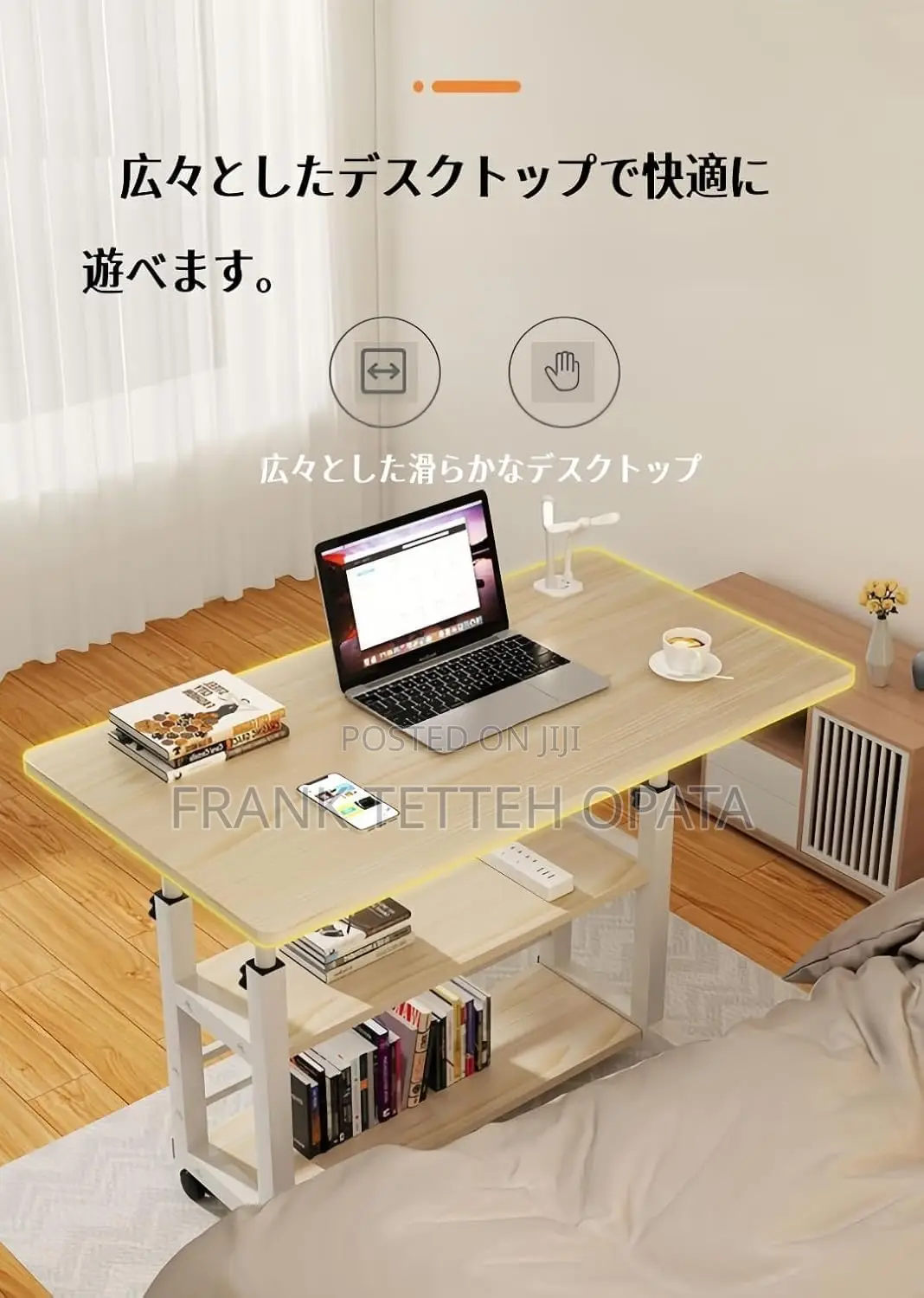 3 Tier Rolling Adjustable Computer Desk