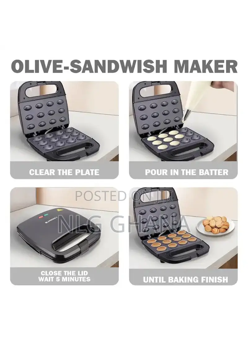 1000w Non-Stick Coating Olive Sandwich Maker. Ghx2868