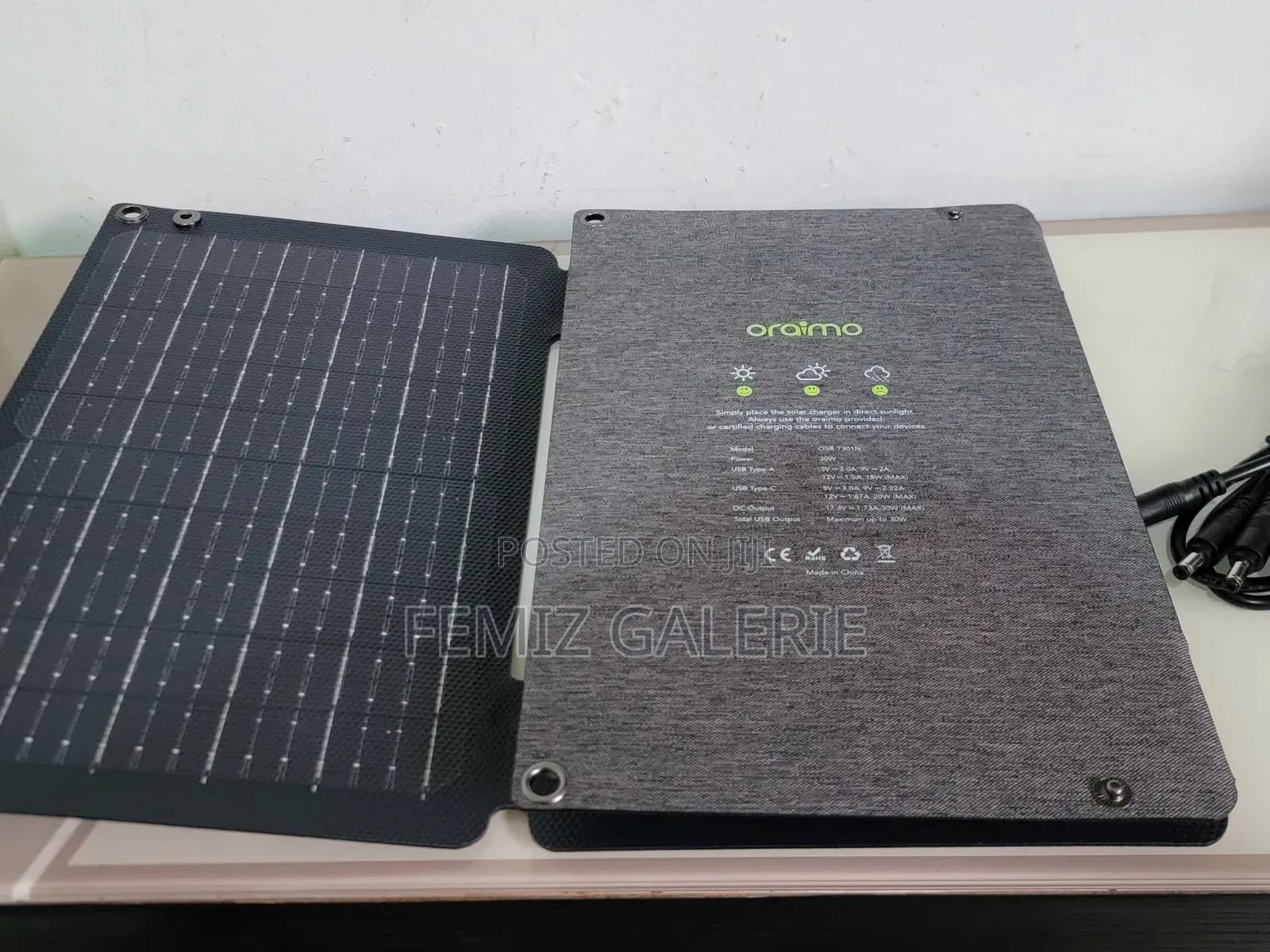 Oraimo Solarflex 30 30w Portable Solar Panel