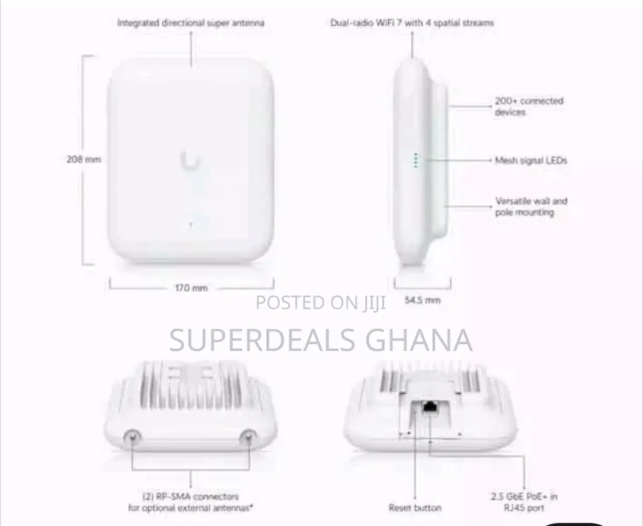 Ubiquiti Unifi U7 Outdoor Access Point, U7-outdoor