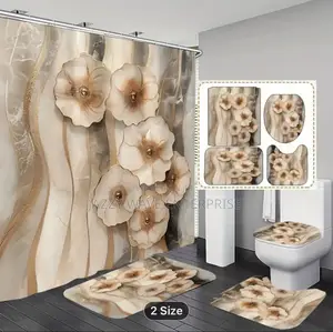 4 in 1 Bathroom Curtains and Doormat