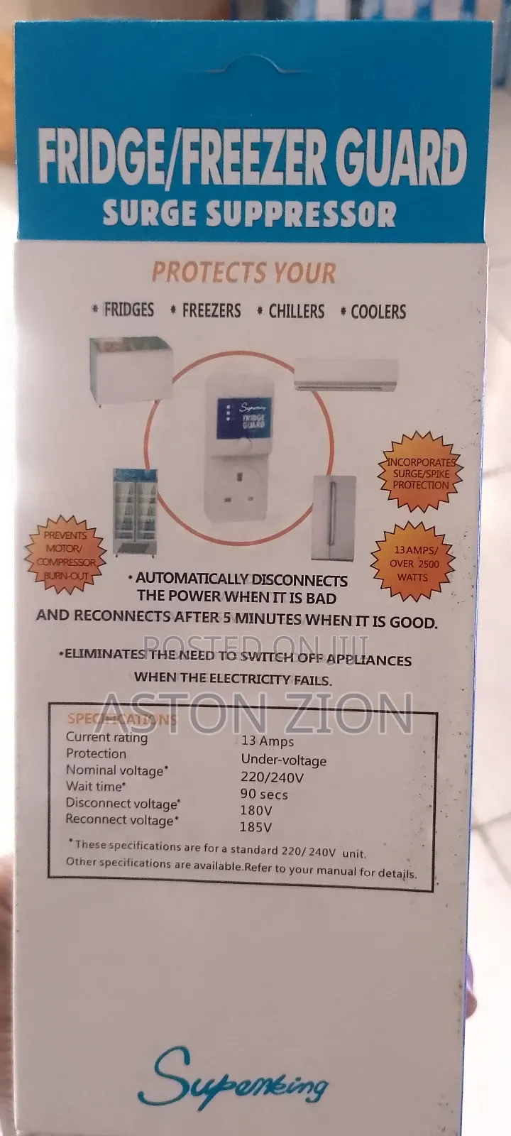 High Capacity Fridge Freezer Ac Guard Surge Suppressor