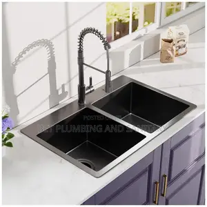Two Bowl Cabinet Sink With Pull-Out Tap Complete_kitchen Sink
