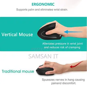 Vertical Ergonomic Mouse - Adjustable Dpi - Wireless