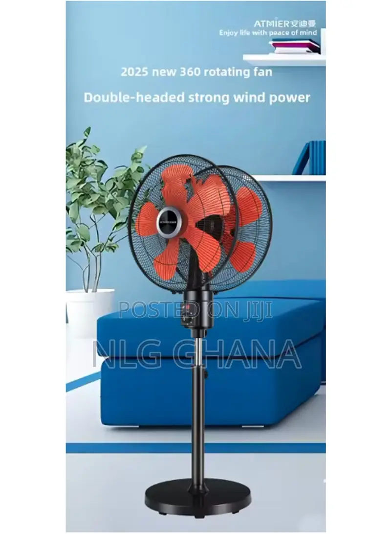 180w Adjustable Double-Head Tower Fan - 125–155cm. Ghx6460