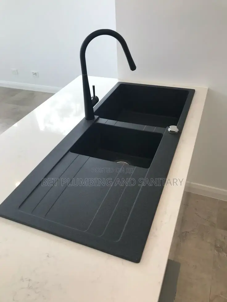 2bowl Granite Cabinet Sink With Tap Complete_kitchen Sink With Arm