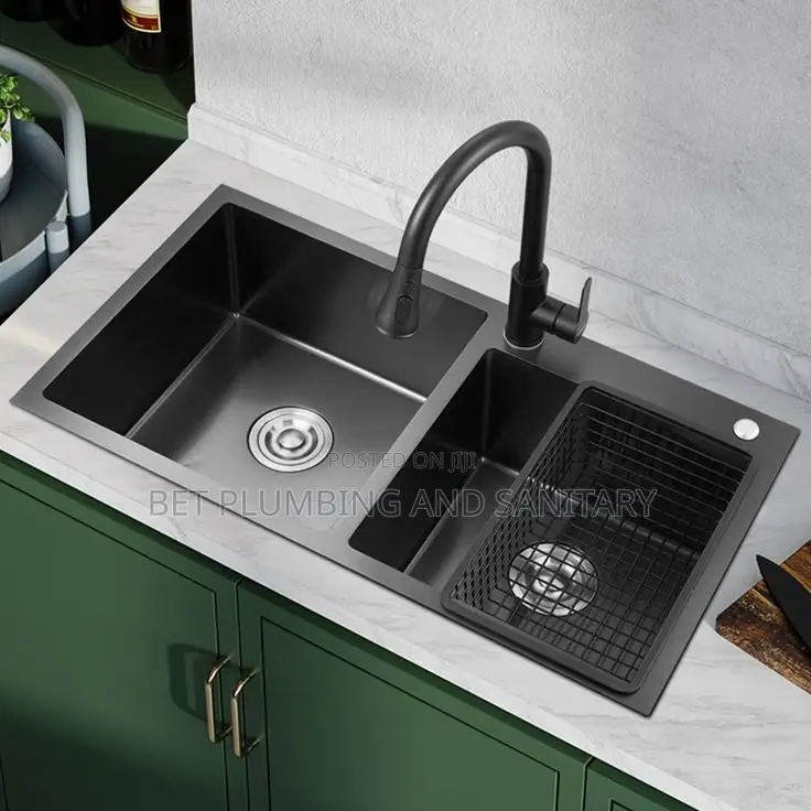 Double Bowl Cabinet Sink With Tap_complete _Kitchen Sink