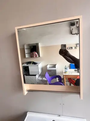 Cream Cabinet Basin With Mirror_50cm_cabinet Basin