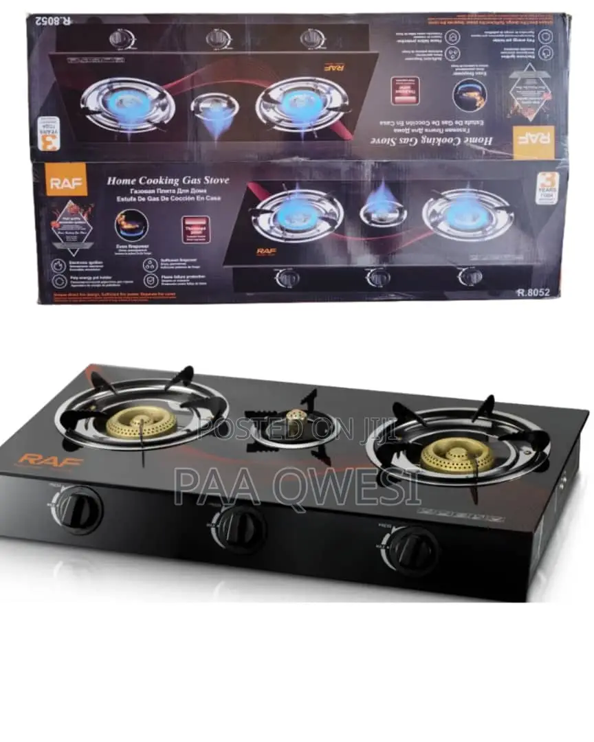 Raf 3 Burner Gas Cooker – 2 Big + 1 Small