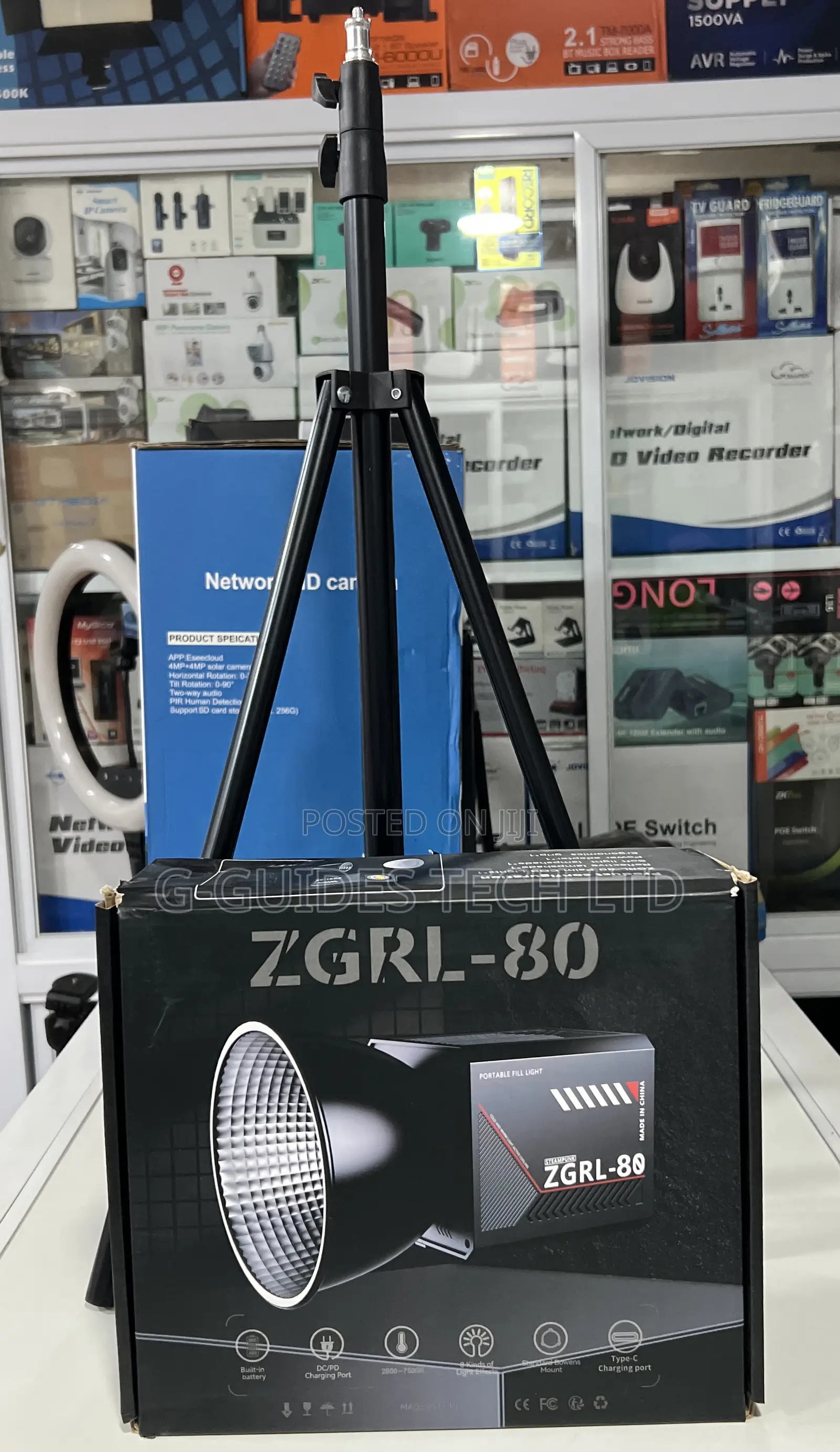 ZGRL-80 Palm Cob Video Light With Inbuilt Battery and Stand