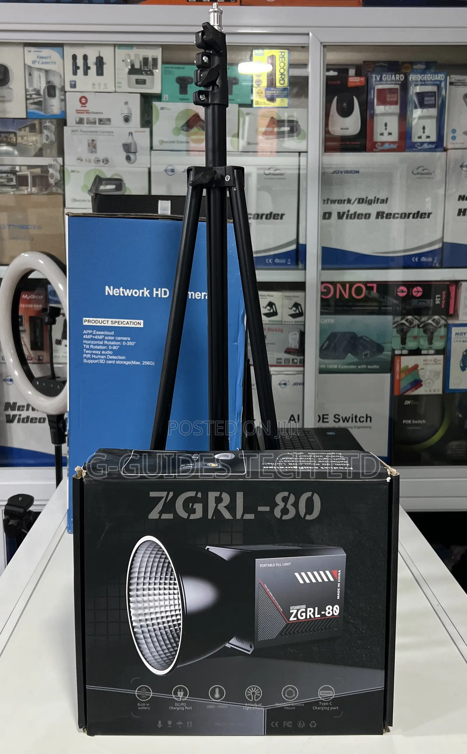 ZGRL-80 Palm Cob Video Light With Inbuilt Battery and Stand