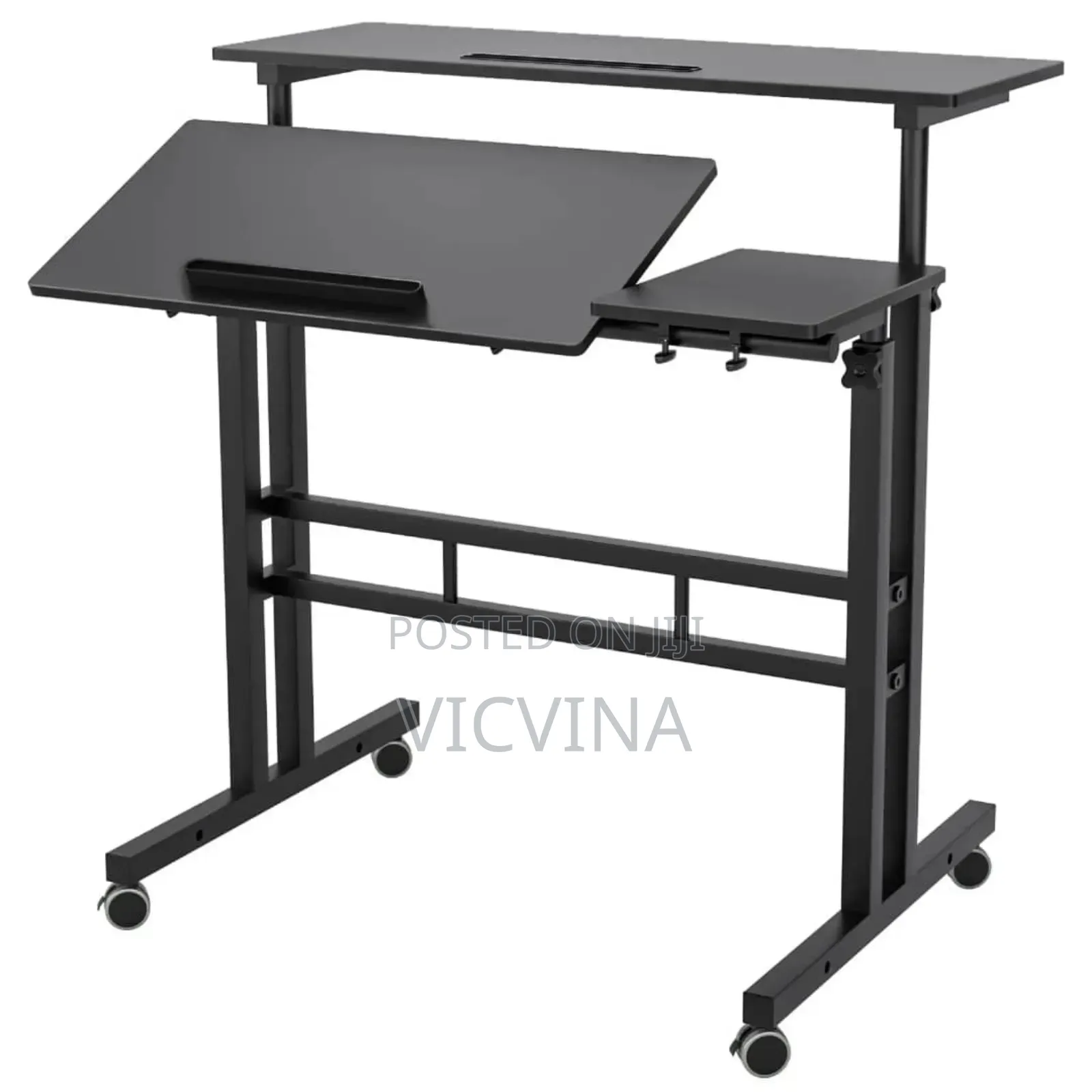Manual Sit and Stand Height Adjustable Desk