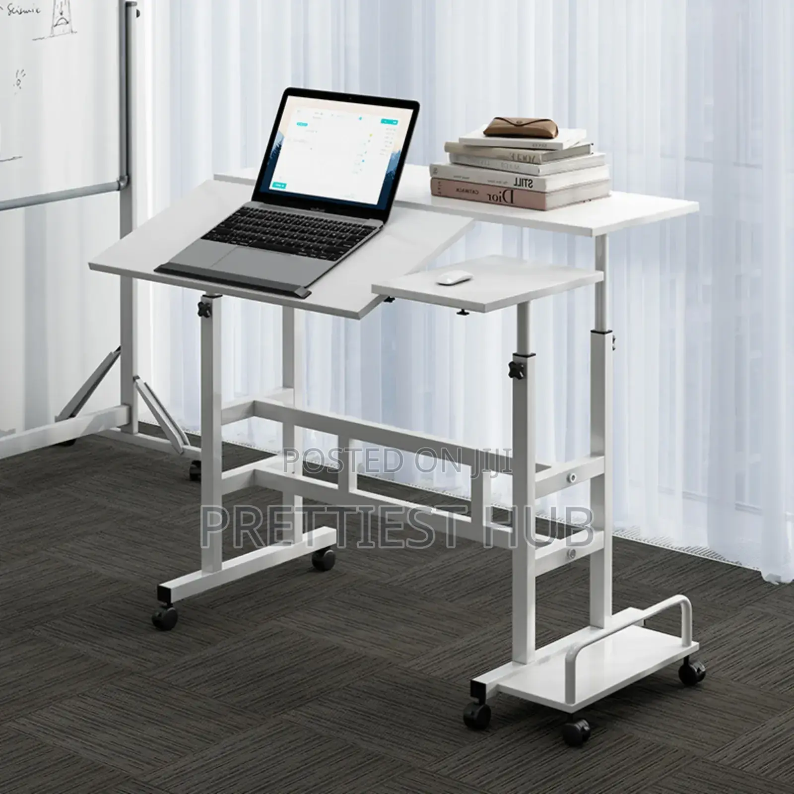 Sit and Stand Height Adjustable Laptop Study Desk