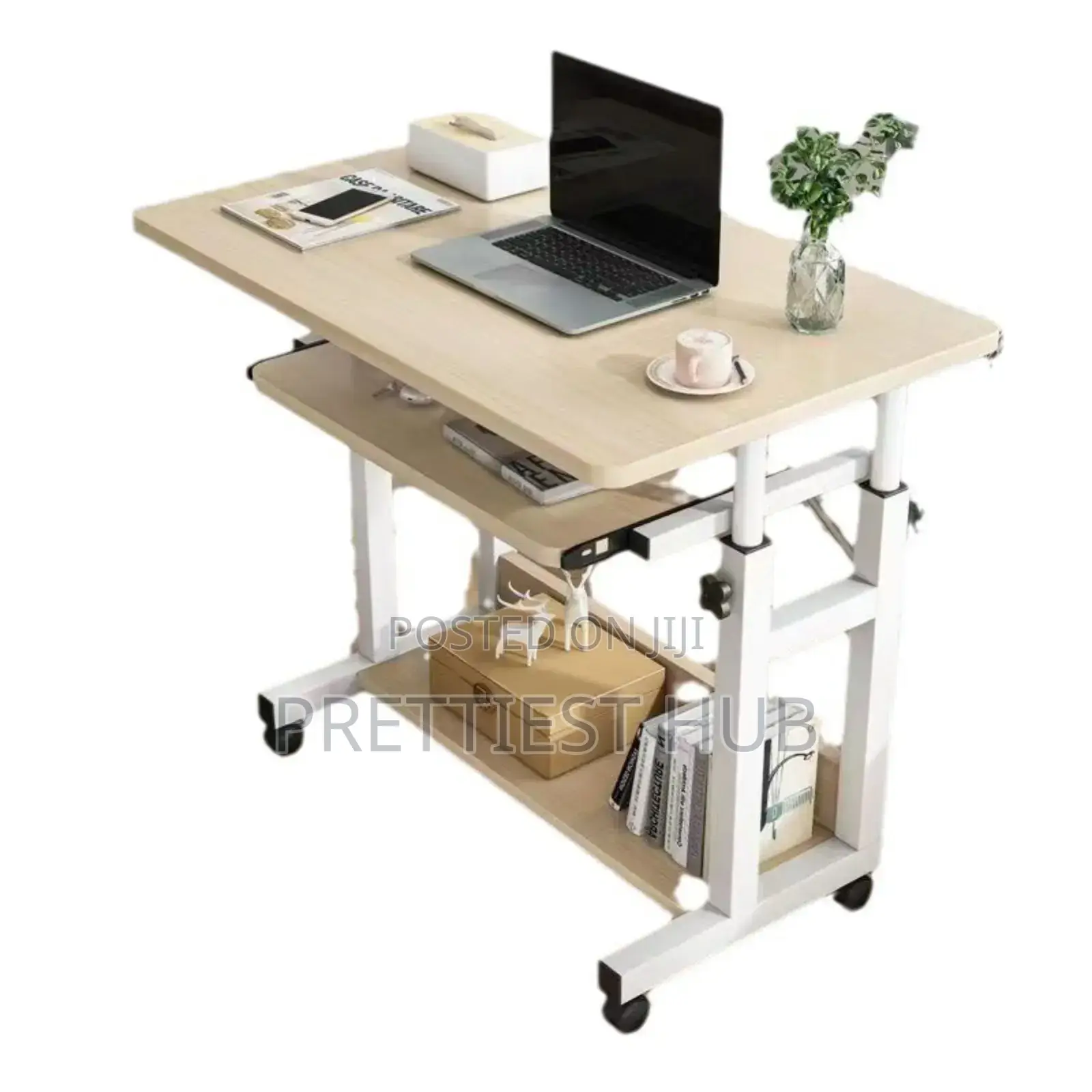 Height-Adjustable Laptop/Computer Desk With Keyboard Tray