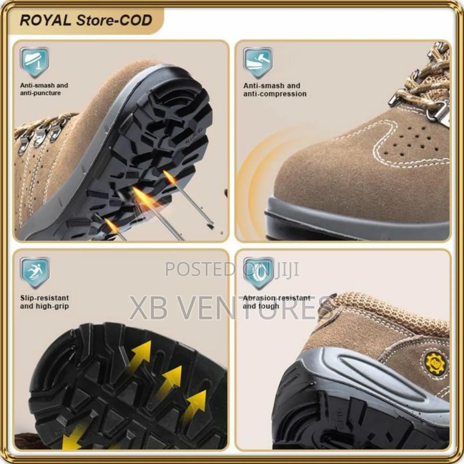 Steel Toe Safety Work Shoes – Anti-Smash Puncture-Resistant