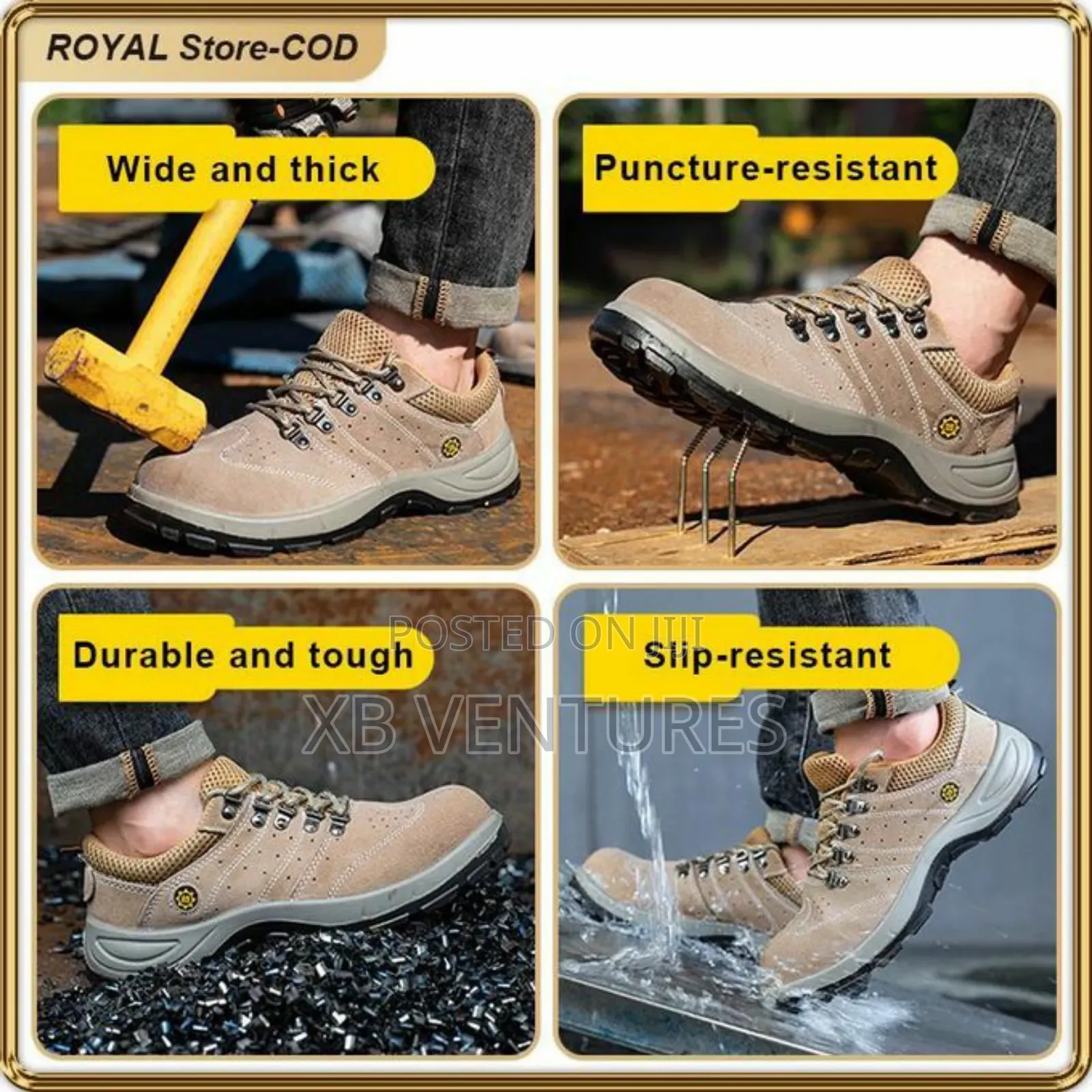 Steel Toe Safety Work Shoes – Anti-Smash Puncture-Resistant
