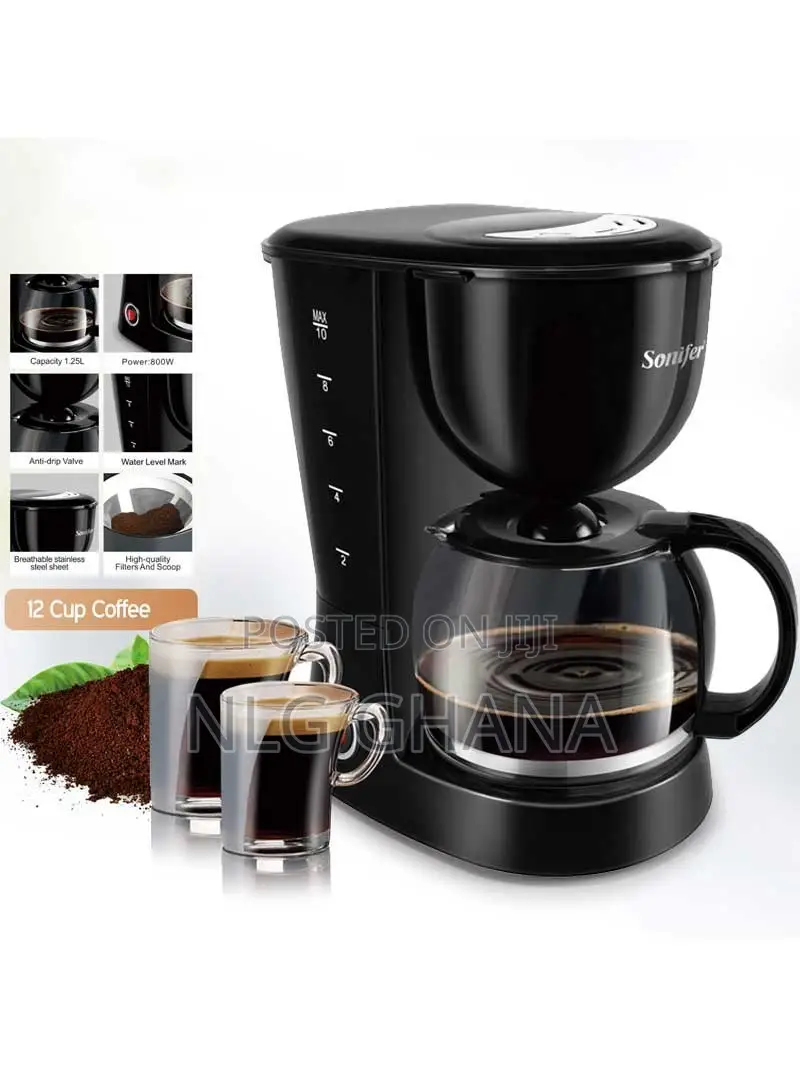 800w 12 Cup 1.25l Anti-Drip Coffee Maker Sf-3531. Ghx2304