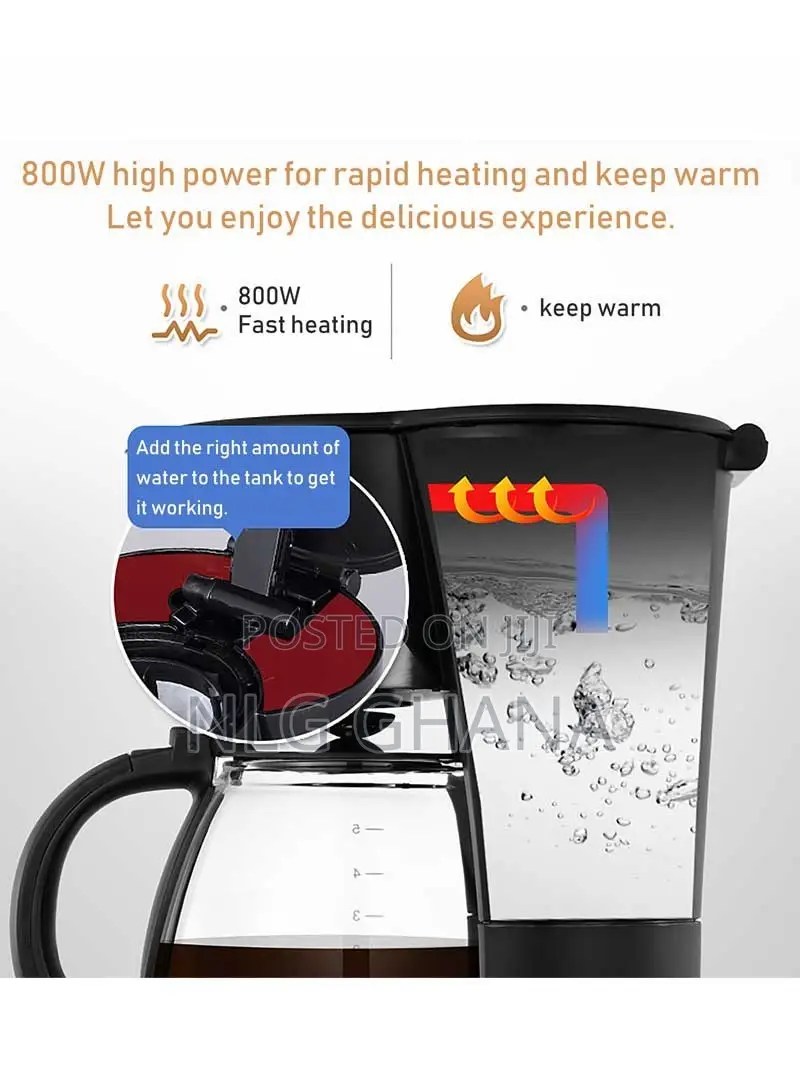 800w 12 Cup 1.25l Anti-Drip Coffee Maker Sf-3531. Ghx2304