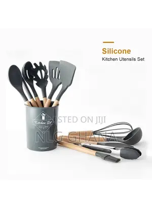 11pcs/Set Wooden Handle Silicone Kitchenware. Tvx5586