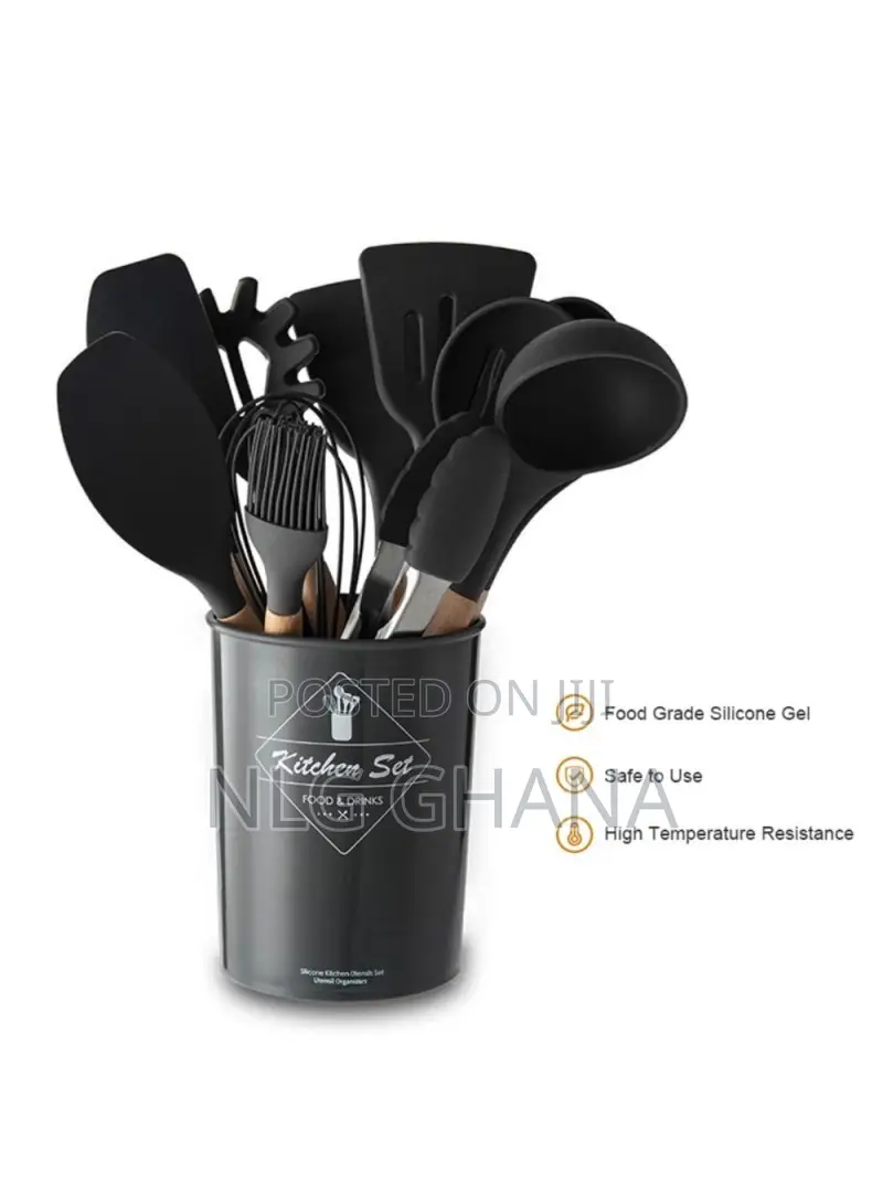11pcs/Set Wooden Handle Silicone Kitchenware. Tvx5586