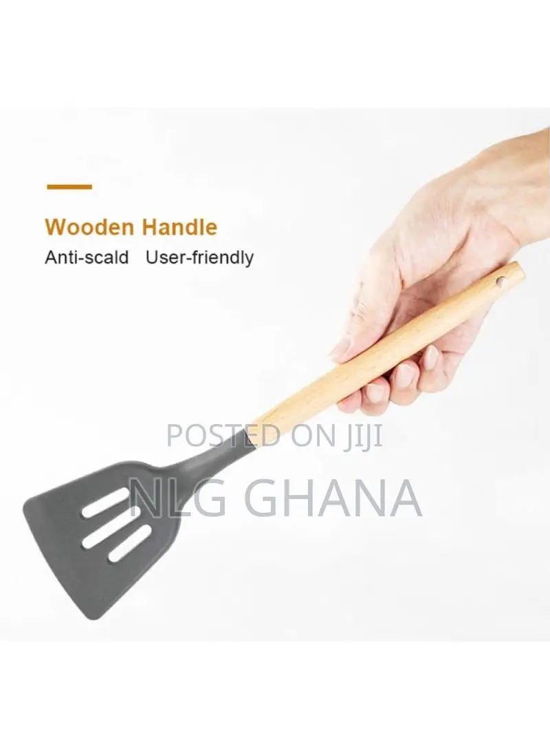 11pcs/Set Wooden Handle Silicone Kitchenware. Tvx5586