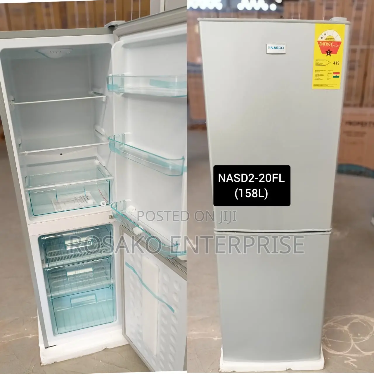 Nasco 158liters Double Door Refrigerator