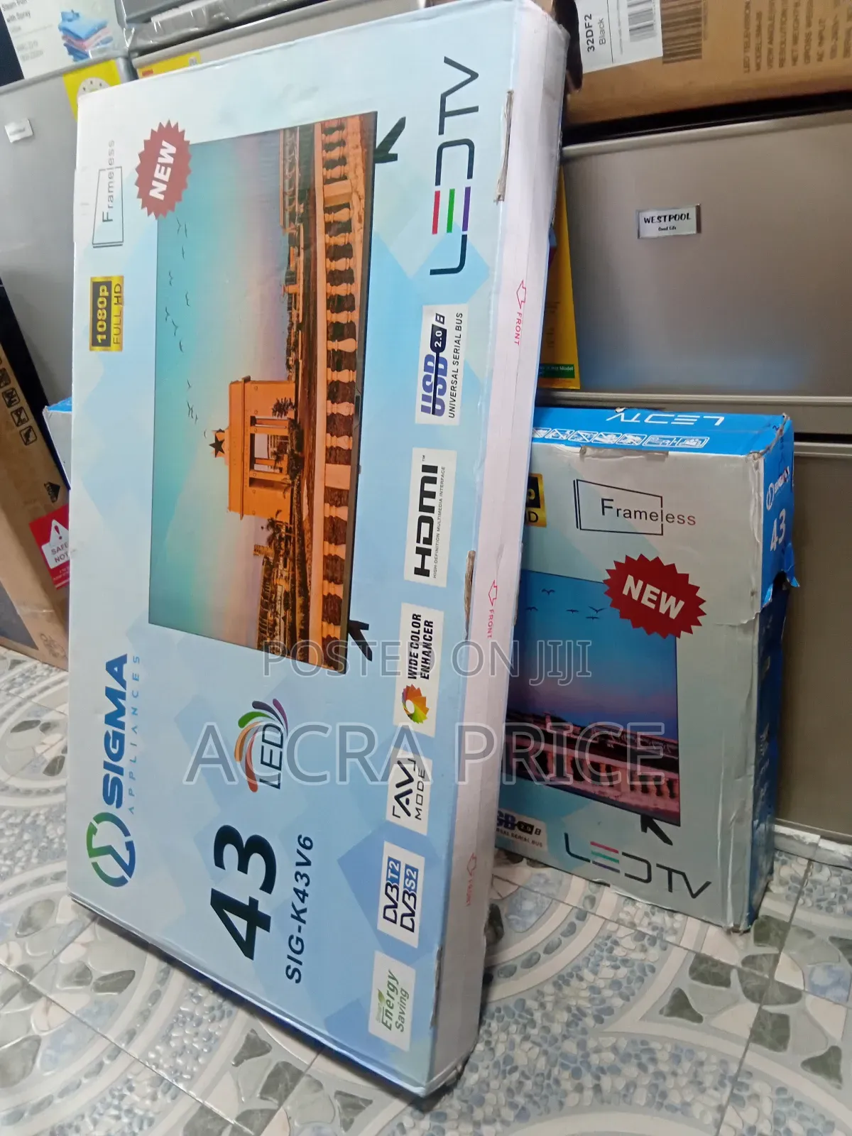 Sigma 43 FHD Digital Frameless Satellite Tv With Free Well Mount