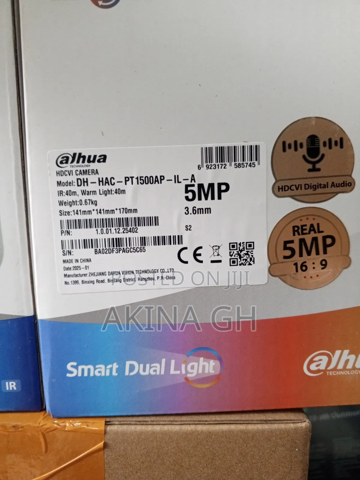 Dahua Analog Smart Dual Light Pt 5mp Camera Dh-Hac-Pt1500ap-Il-A
