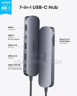 Anker USB C Hub, 7-in-1 Multi-Port USB Adapter From Usa