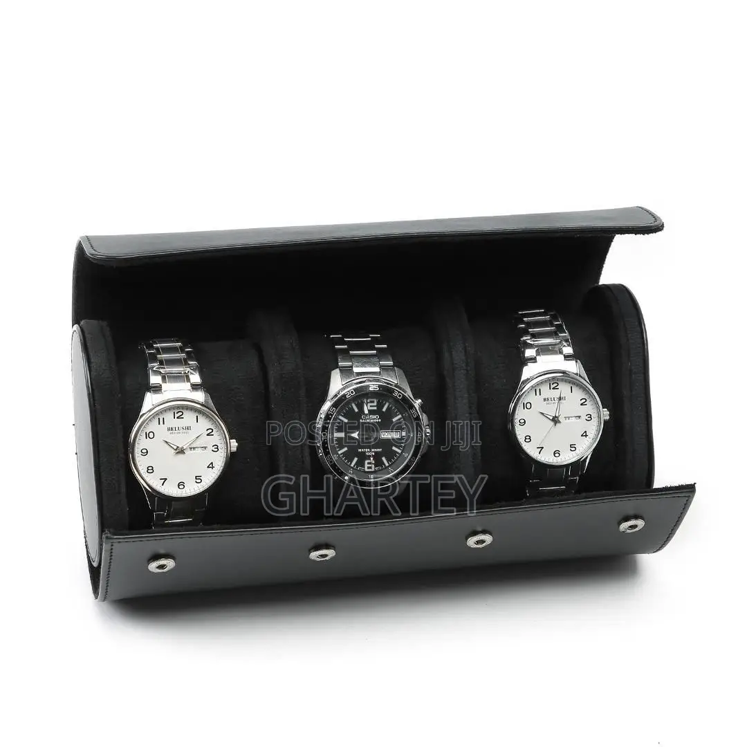 Premium High Quality Leather Roll Travel Simple Watch Case/ Organizer